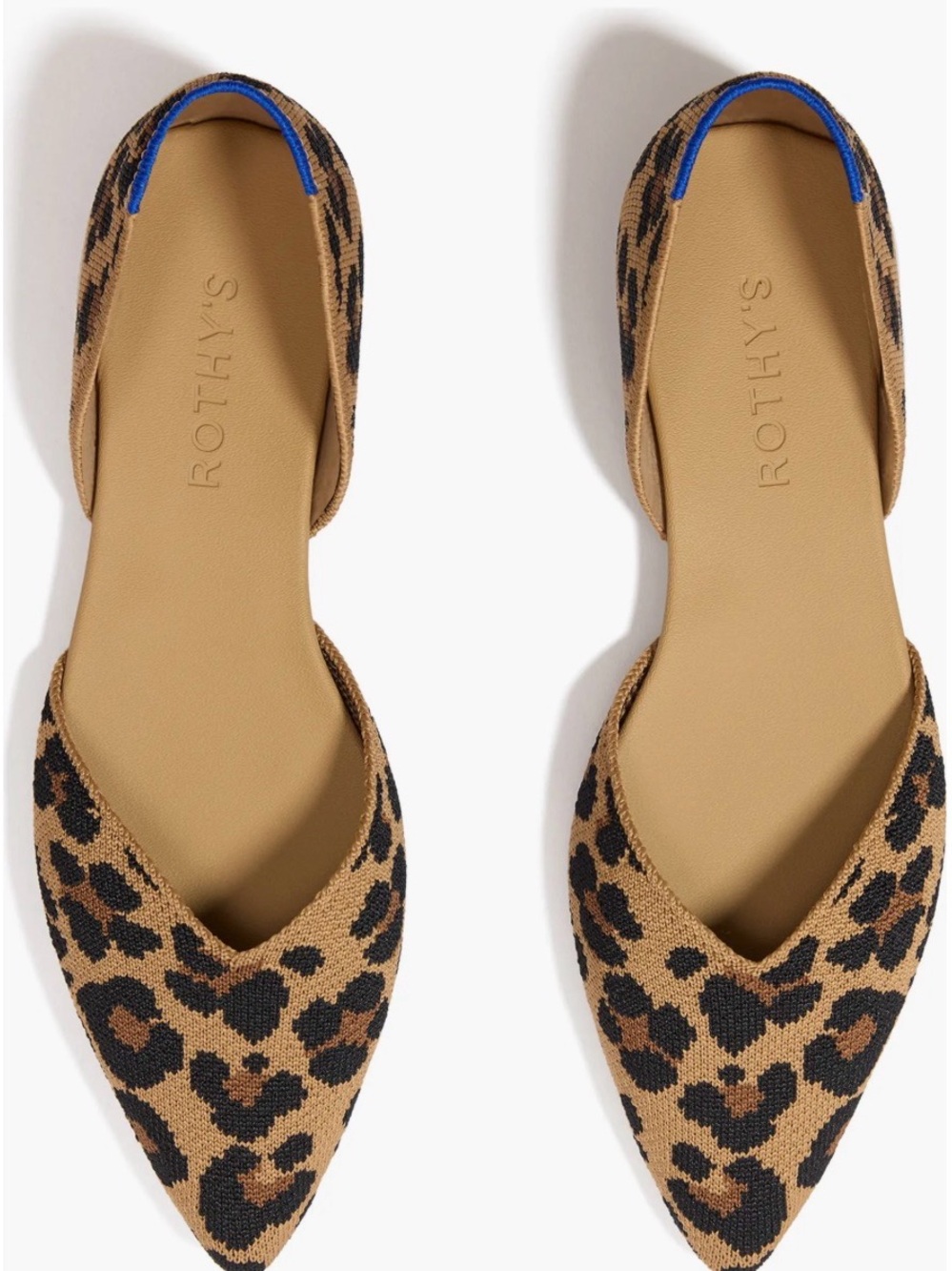 Rothy's Leopard Print Pointed D'Orsay Flat - Classic Cat 9.5